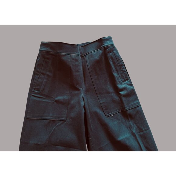 The Perfect Pull-On Crop Wide Leg Ponte Pants Black Size Med/P - Picture 7 of 9